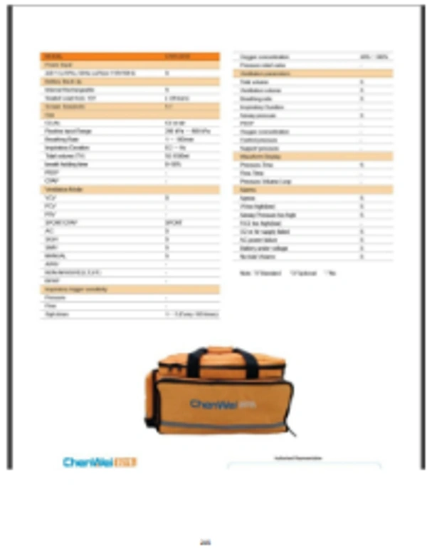 Chenwei Medical Transport / Portable Ventilator Model: CHW-2020